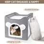 Cat Beds, Large Cat Cave for Pet House with Fluffy Ball Hanging and Scratch Pad, Houses & Condos, Cubes, Hideaway, Covered Bed for Multi Small Pet Large Kitty Image 3