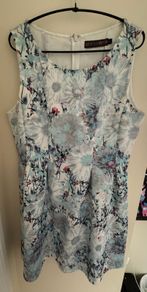 QED London Light Blue Floral Dress
