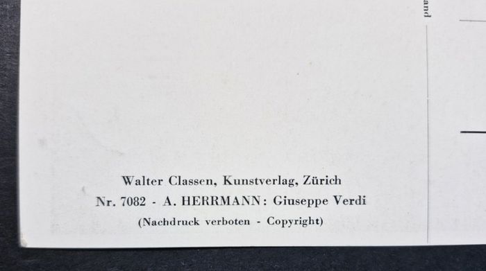 Vintage Postcard BY A. Herrmann OF Giuseppe Verdi