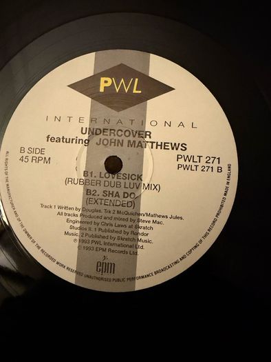 Undercover ft John Matthews Lovesick Original 1993 UK 12inch PWL