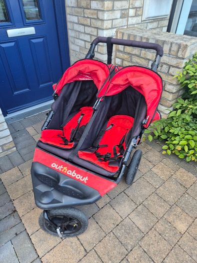 Twin double stroller buggy