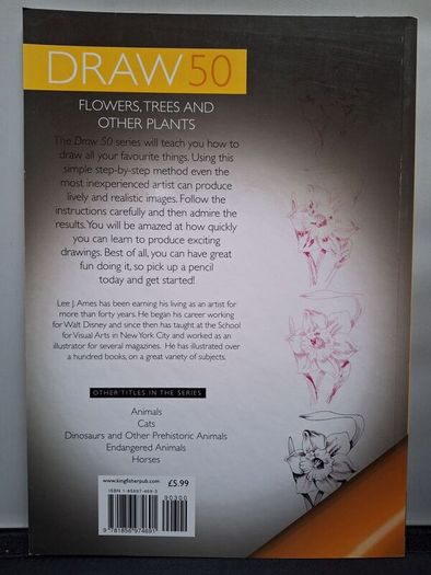 SALE! Set of 4 DRAW 50 drawing books: Dinosaurs, Flowers, Animals and Endangered Animals