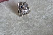 Pandora wise Owl graduation charm sterling silver with blue crystal