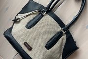 Womans London Fog Elegant Shoulder Bag Handbag In black &amp; ivory