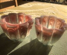 Set of Two Recycled Glass Candle Holders Spain