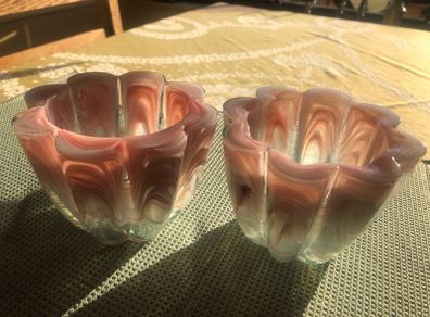Set of Two Recycled Glass Candle Holders Spain