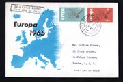 1965 Ireland Europa (CEPT) Commemorative Stamps Illustrated First Day Cover (FDC) With Baile Atha Cliath (Dublin cancel)