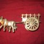 Vintage brass oxen and cart Image 3