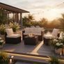 Florida Garden Rattan Sofa Set Outdoor Patio Furniture with 2 Armchairs & Table Image 2
