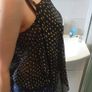 Max Mara Black Dot Print Silk Shoulder Strap Asymmetric Top Image 2