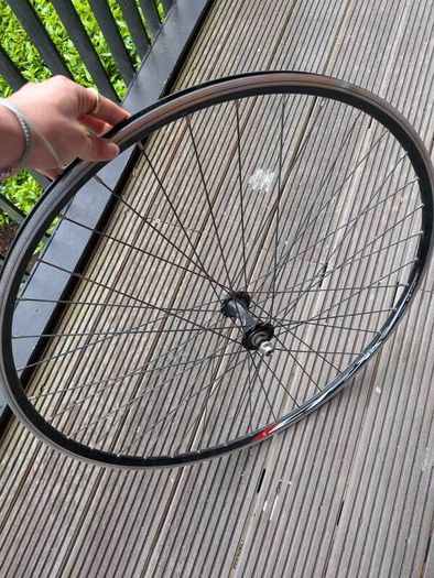 700c Road Bike Front Wheel - Black Rim - Quick Release