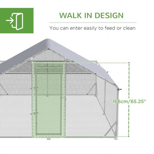 Walk-In Chicken Run, Hen House, with Roof, for Ducks, Chickens, Rabbits