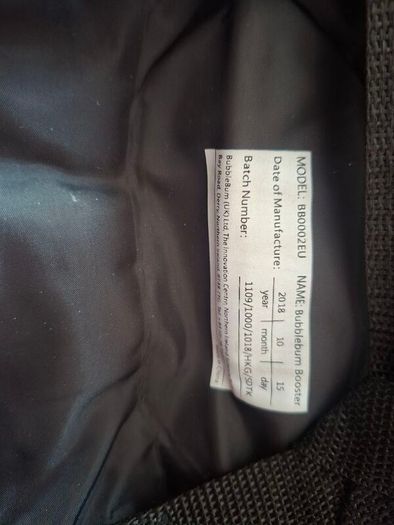BubbleBum inflatable booster seat