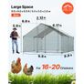 Large Metal Chicken Coop, 3 x 3 x 2 m, Walk-in Chicken Run House with Waterproof Cover and Sturdy Frame, Spire Roof Poultry Cage Duck Pen for Rabbit Image 2