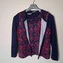 libra  designs 2 piece cardigan and top set size size small ptp 20" navy/floral  in like new condition Image 9