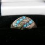 Antique Victorian 9ct Gold Turquoise & Seed Pearl Cluster Ring Fully Hallmarked Image 8