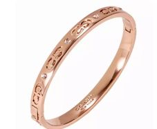 Genuine Coach Bangle Rose Gold Plated Sterling Silver Bracelet