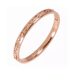 Genuine Coach Bangle Rose Gold Plated Sterling Silver Bracelet