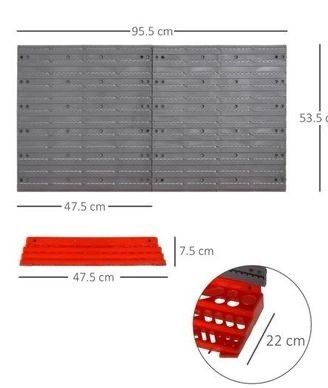 SALE 54 Pcs On-Wall Tool Equipment Holding Pegboard Home DIY Garage Organiser DIY w/ 50 Pegs 2 Shelves