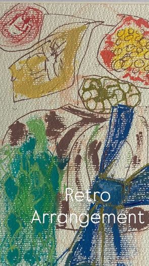 Original art Floral Art Retro Drawing contemporary Irish Art abstract painting