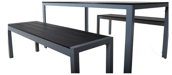 Outdoors: Garden, Balcony or Terrace Aluminium Bench with Poly Wood Surface