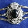 Vintage Sterling Silver 925 Onyx Bracelet Length 7.5" - 13,8g Image 5