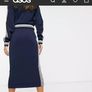 BNWT Juicy couture black label Regal side snap tricot logo navy midi skirt size XS UK8/10 EU36/38 Postage included Image 2