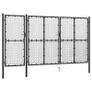 Garden Gate Steel 400x150 cm Black Image 2