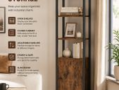 Slim Industrial Bookcase with Cabinet