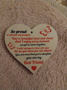Bnwt daughter wooden heart