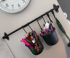 Ikea rail hooks and baskets
