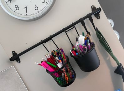 Ikea rail hooks and baskets