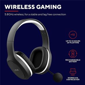Trust GXT 391 Thian Over-Ear Wireless Gaming Headset | Black (Used)