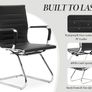 Set of 2 PU Leather Conference Chairs with Chrome Frame Image 4