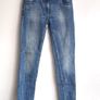 Girls F&F Blue Skinny Jeans Age 12-13 (158cm) Stud Detail Stretch Denim Image 3