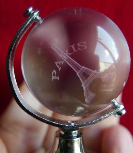 3d Laser Engraved Crystal Sphere with a Sandblasted