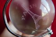 3d Laser Engraved Crystal Sphere with a Sandblasted