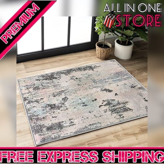 Area Rugs Modern Abstract Rugs Living Room Large Grey Beige Rug Carpet Short Pile Soft Bedroom Rugs Non-Slip Green Pink Rug Home Decor (FREE SHIPPING)