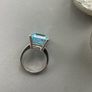 Emerald cut blue topaz ring Image 4