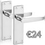 Chrome Elegance Range Polished Chrome Victorian Scroll Lever Latch Handles, Polished Chrome Backplate Door Handles, Contemporary Design for Internal Wooden Doors (MULTIPLE STYLES) Image 5
