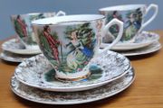 Bone China Tea Trio / Set, 22k Gold Rim