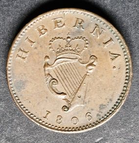 Excellent Ireland Hibernia Farthing 1806 - King George III coin