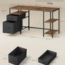Computer Desk Office Desk  with 3 Shelves 2 Drawers 140 x 60 x 76 cm Image 2