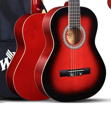 3/4 Classical Guitar for Kids Teenager Students Beginners with Nylon-String (36 Inches, Red Glossy)