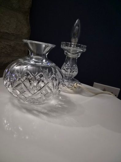Genuine Waterford Crystal Hurricane 2 piece lamp
