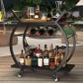 Drinks Trolley, Rolling Bar Cart, Kitchen Trolley on Wheels, Modern Serving Trolley, Wine Cart with Storage Shelves, Wine Holders, for Home Bar, Dining Living Room, Black Image 8
