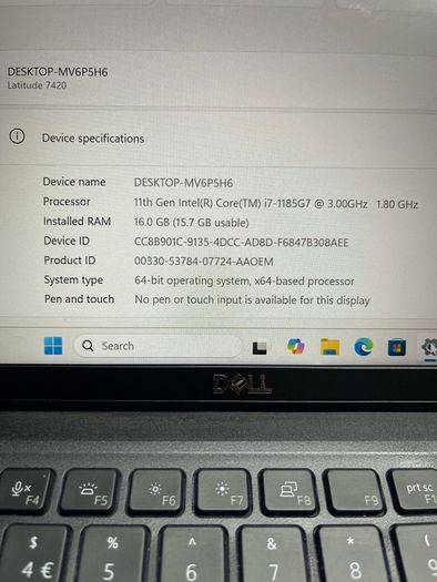 Dell Latitude 7420 i7 pro 11gen 16/512 win 11 pro