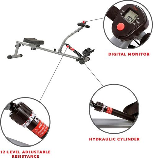12 Adjustable Resistance Rowing Machine Rower w/ Digital Monitor (FREE POSTAGE)