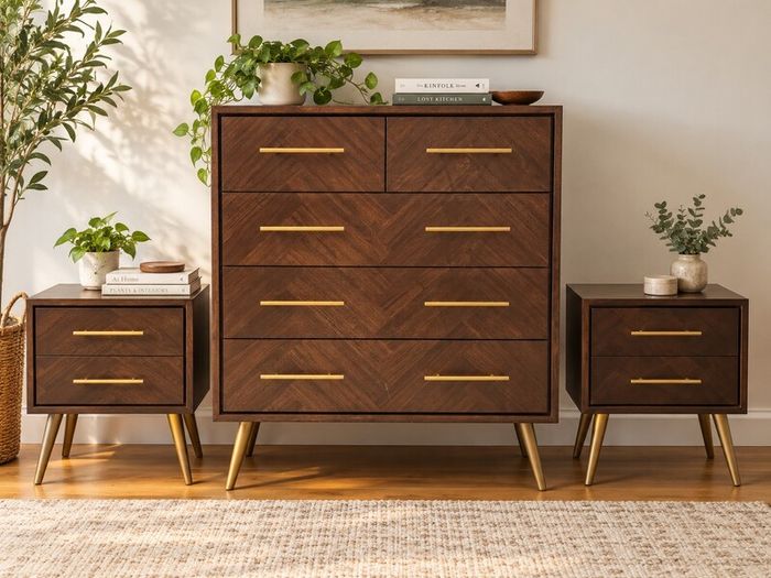 40% Off Retail | Matching Bedroom Dresser + Side Tables