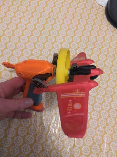 Gun drawstring powered launcher plane
